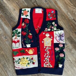 Marisa Christina Hand Knit Sweater Vest Vintage, Size Medium